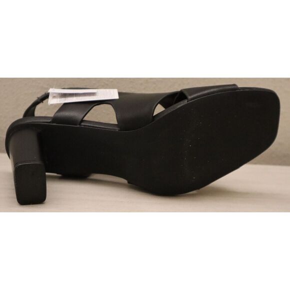 Banana Republic 888144 Women Sz 8.5 Black Leather Crossover Heeled Sandals - Picture 5 of 13